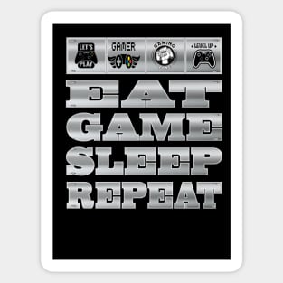 Eat Game Sleep Repeat Video Gamer PC Gaming Gift Sticker